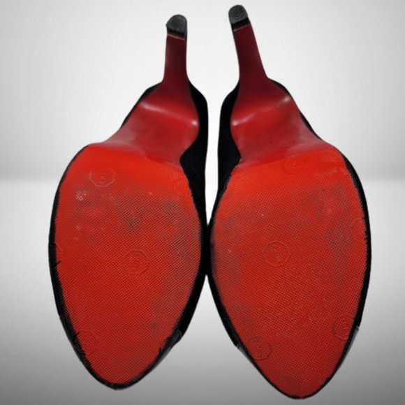 Christian Louboutin Two Tone Leather and Suede Mago Cap Toe Platform Pumps - Picture 10 of 13